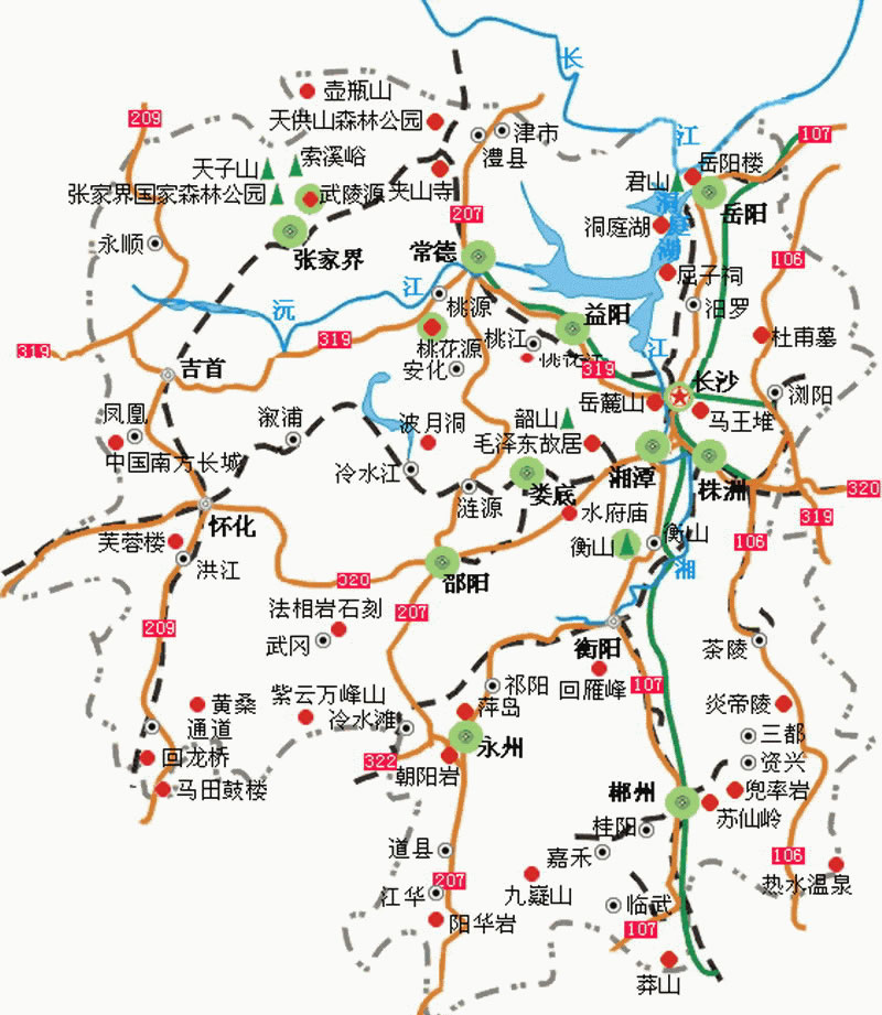 【湖南旅游图 湖南省地图 湖南导游图】 - 张家界自助游图片